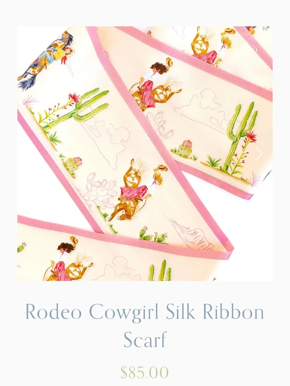 Catherine Cartier Rodeo Cowgirl Silk Ribbon Scarf